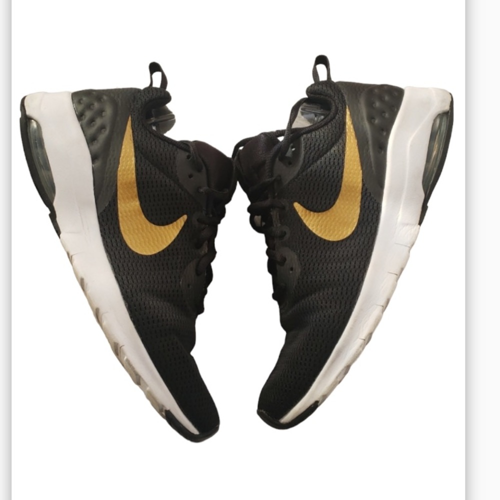 NIKE Black w/Gold Swoosh Athletic Shoes, Size 11